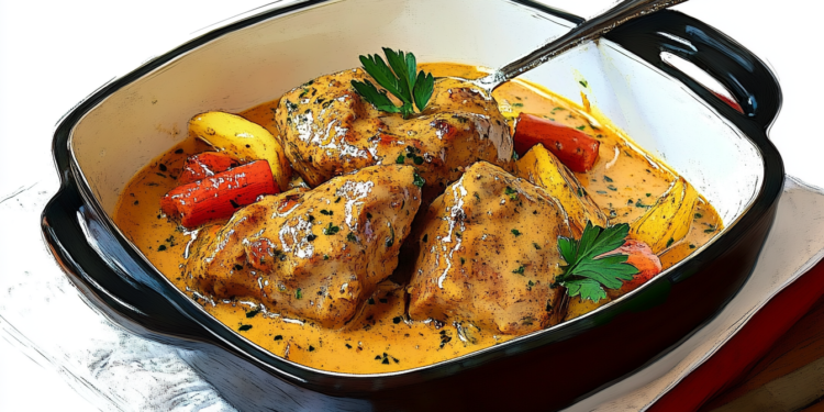 Rabbit in Whole-Grain Mustard Sauce with Sautéed Potatoes