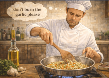 Why garlic should not brown in soffritto