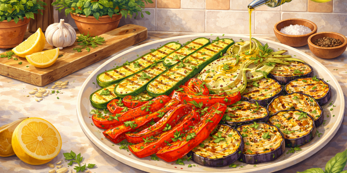 Grilled Vegetables with Olive Oil and Lemon